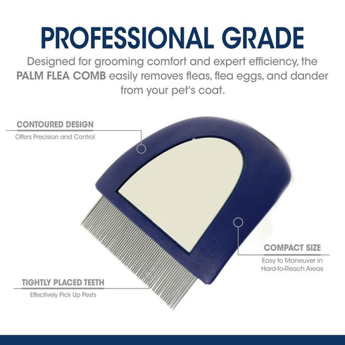 Four Paws Magic Coat Professional Series Palm Flea Comb - Poudre Pet & Feed Supply 2