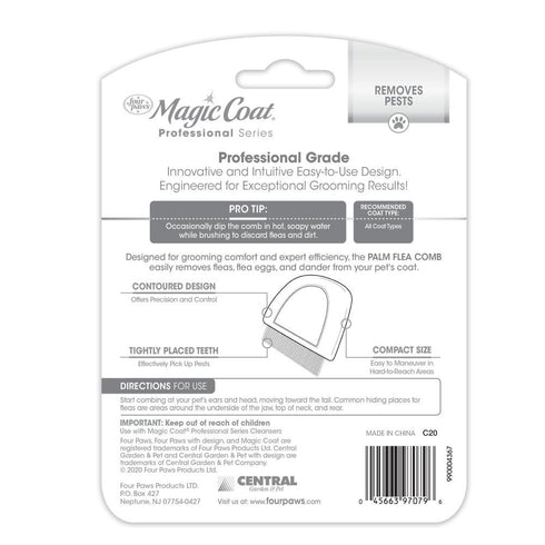 Four Paws Magic Coat Professional Series Palm Flea Comb - Poudre Pet & Feed Supply 3