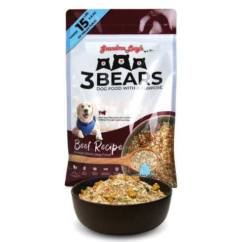 Grandma Lucy's 3 Bears Freeze Dried Dog Food - Beef - 3lb Bag