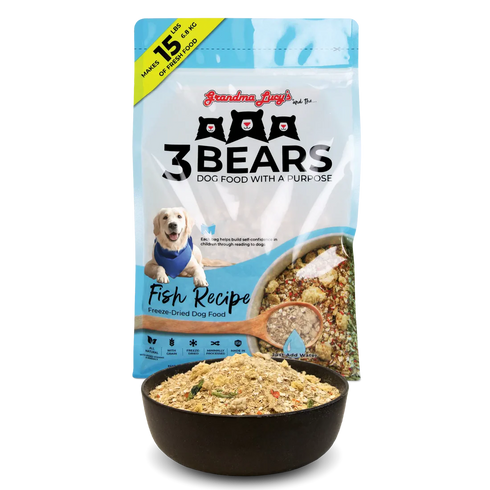 Grandma Lucy's 3 Bears Freeze Dried Dog Food - Fish- 8lb Bag