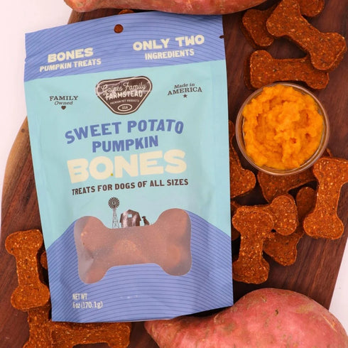 Gaines Family Farms Bones Dog Treats - Sweet Potato & Pumpkin - 6oz Bag