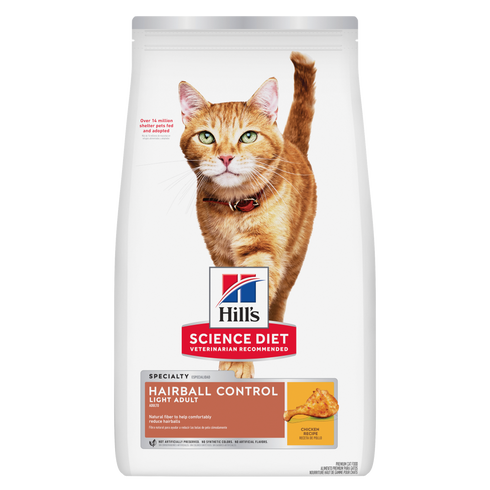Hill's Science Diet Adult Hairball Control Light Dry Cat Food - Chicken - 15.5lb Bag