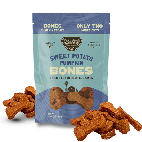 Gaines Family Farms Bones Dog Treats - Sweet Potato & Pumpkin - 6oz Bag