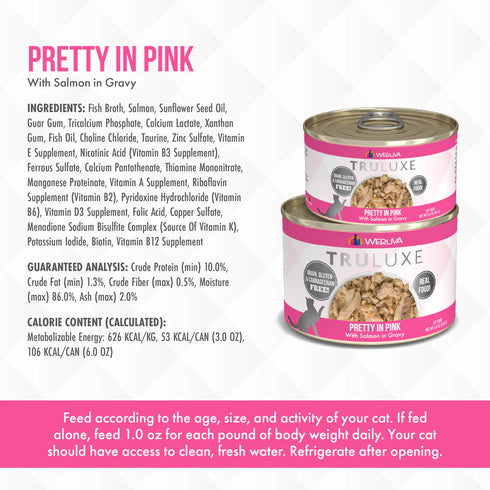 Weruva TruLuxe Pretty In Pink Wet Cat Food - Salmon In Gravy - 3oz Can