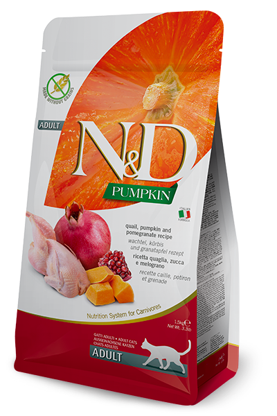 Farmina N&D Pumpkin Grain Free Dry Cat Food - Quail & Pomegranate - 3.3lb Bag