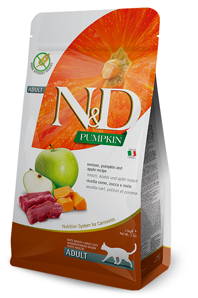 Farmina N&D Pumpkin Grain Free Dry Cat Food - Venison & Apple - 3.3lb Bag