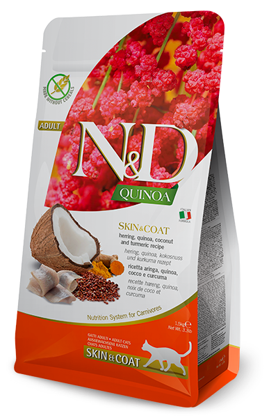 Farmina N&D Quinoa Functional Skin & Coat Grain Free Dry Cat Food - Herring - 11lb