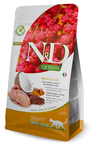 Farmina N&D Quinoa Functional Skin & Coat Grain Free Dry Cat Food - Quail - 3.3lb