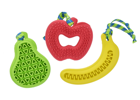 Multipet Minipet Rubber Fruit Dog Toy - Assorted Types