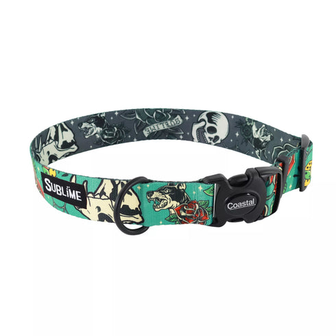 Coastal Sublime Adjustable Dog Collar - Large 1 1/2" x 18-26" - Tattoo Sleeve