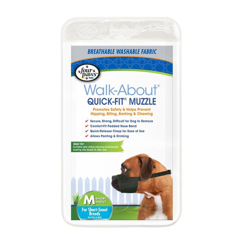 Four Paws Quick-Fit Dog Muzzle 3-Medium Short Snout - Poudre Pet & Feed Supply