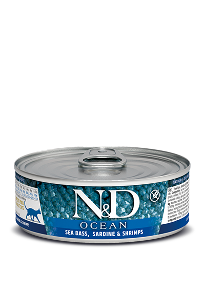 Farmina Ocean Grain Free Wet Cat Food - Sea Bass, Sardine, & Shrimp Stew - 2.5oz Can