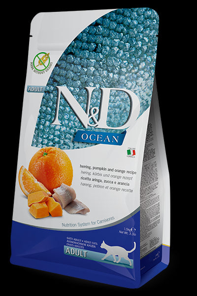 Farmina Ocean Grain Free Dry Cat Food - Herring, Pumpkin, & Orange - 11lb Bag