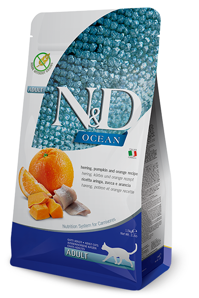 Farmina N&D Ocean Grain Free Dry Cat Food - Herring, Pumpkin, & Orange - 3.3lb Bag