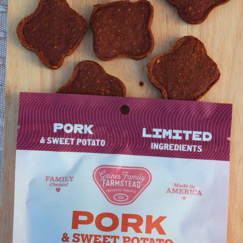 Gaines Family Farms Fillets Dog Treats - Pork & Sweet Potato - 6oz Bag
