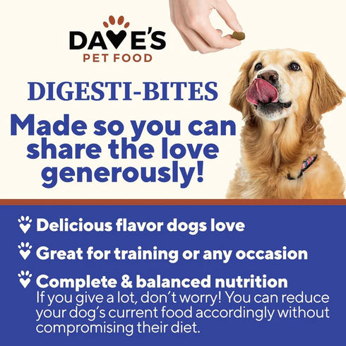 Dave's Pet Food Digesti-Bites Freeze Dried Dog Treats - Chicken, Rice, & Pumpkin - 12oz Pouch