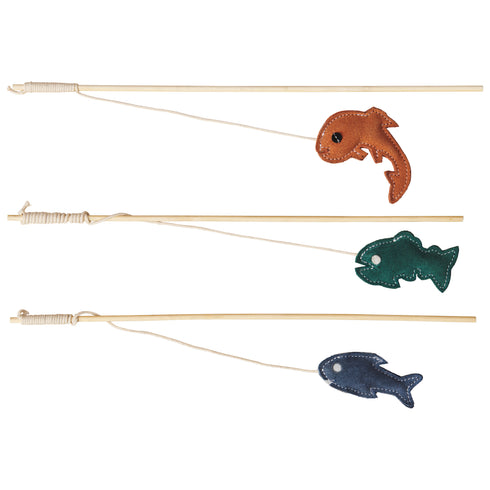 Ethical Products Dura-Fused Leather Fish Wand Cat Toy