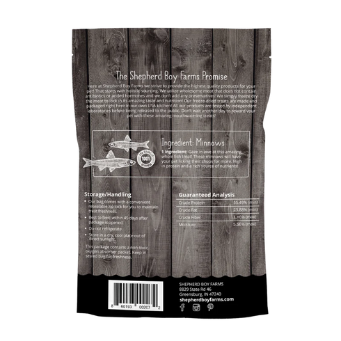 Shepherd Boy Farms Freeze Dried Cat & Dog Treats - Minnows - 5oz Pouch