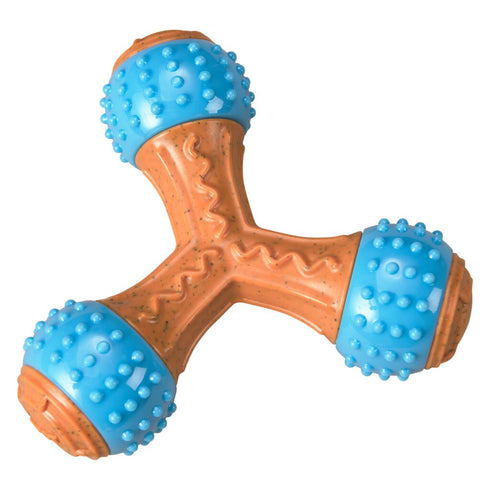 Ethical Pet Products Bambone + Giggler Tripod Dog Toy - Peanut Butter - 6"
