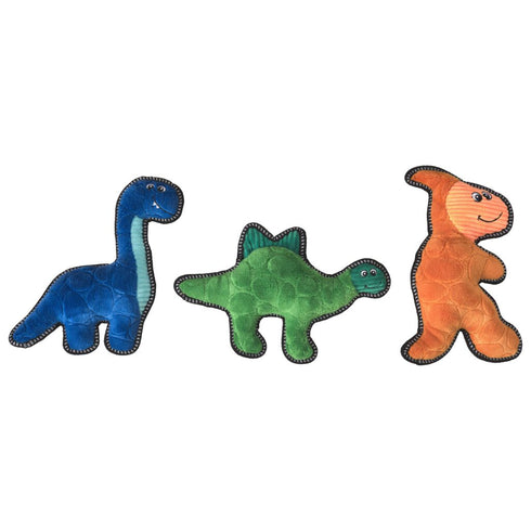 Ethical Products Dura-Fused Color Leather Dinosaur Dog Toy - Assorted Types - 9"