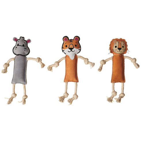 Ethical Products Dura-Fused Color Leather Jungle Dog Toy - Assorted Types - 11"