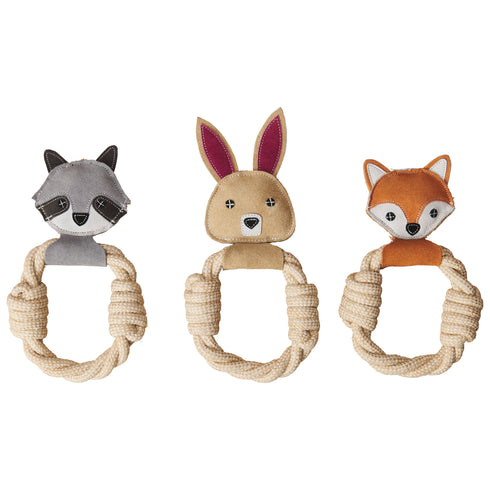 Ethical Products Dura-Fused Color Leather Forest Rings Dog Toy - 11"