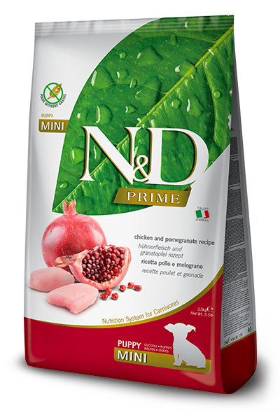 Farmina Puppy Prime Grain Free Dry Dog Food - Chicken & Pomegranates, Mini Kibble - 5.5lb Bag