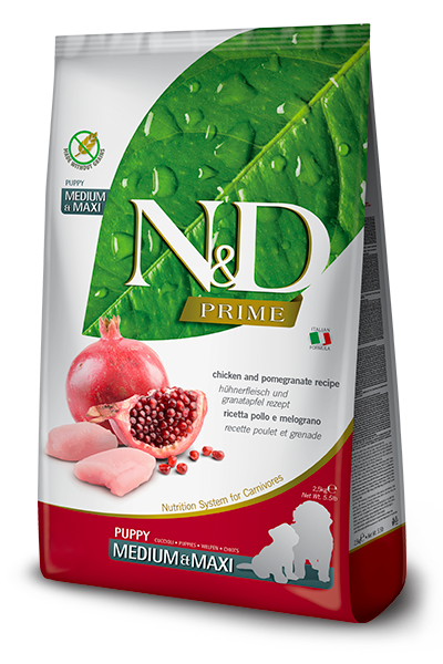 Farmina N&D Prime Puppy Dry Dog Food - Chicken & Pomegranate, Medium/Maxi Kibble - 26.4lb Bag