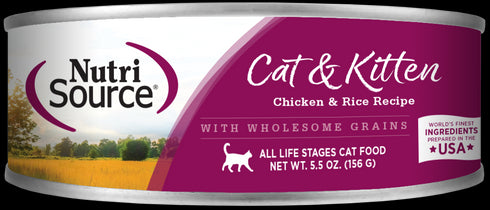 NutriSource Wet Cat Food - Chicken & Rice - 5oz Can