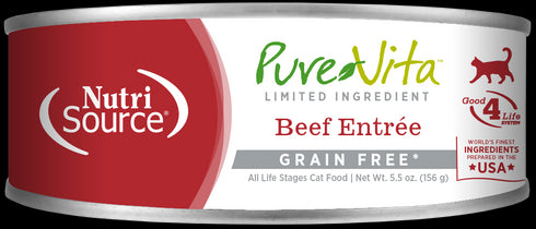 PureVita Grain Free Limited Ingredient Wet Cat Food - Beef - 5.5oz Can