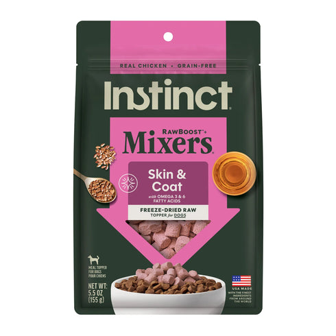 Instinct RawBoost Mixers Skin & Coat Freeze Dried Dog Food Topper - Chicken & Cod - 12.5oz Bag