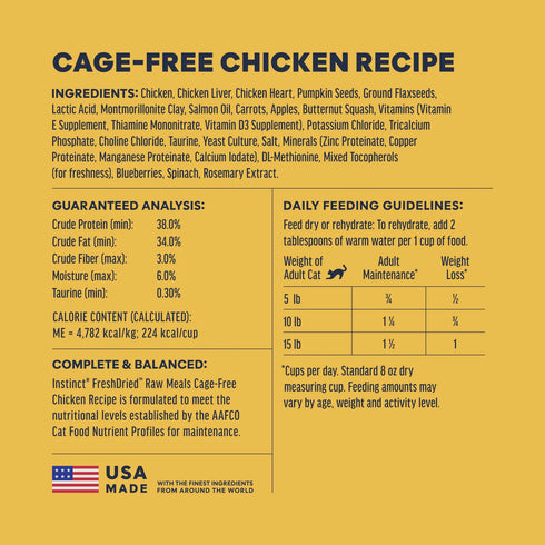 Instinct FreshDried Grain Free Freeze Dried Cat Food - Chicken - 25oz Bag