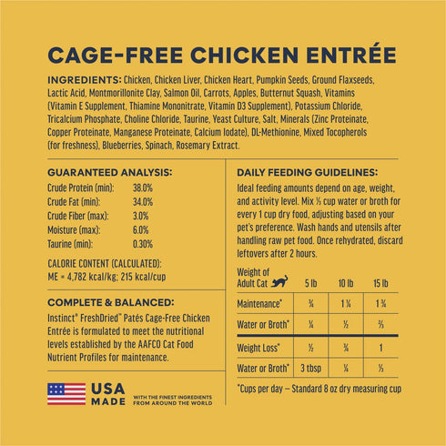 Instinct FreshDried Pates Freeze Dried Raw Cat Food - Chicken Blend - 13oz Pouch