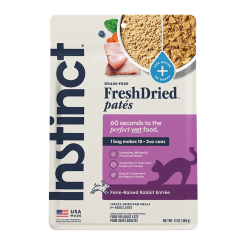 Instinct FreshDried Pates Freeze Dried Raw Cat Food - Rabbit Blend - 13oz Pouch