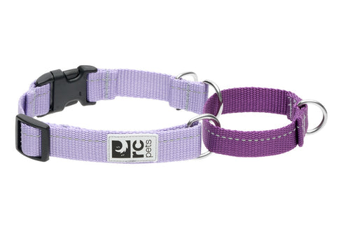 RC Pets Primary Web Training Clip Dog Collar - M - Lilac & Purple