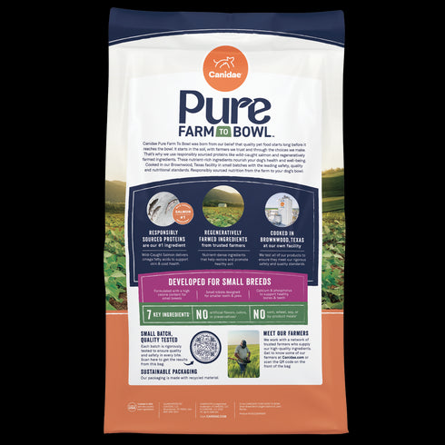 Canidae Pure Farm To Bowl Small Breed Grain Free Dry Dog Food - Wild-Caught Salmon & Lentil - 10lb Bag
