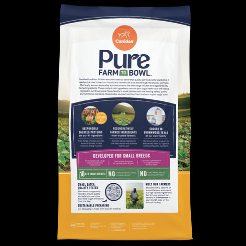 Canidae Pure Farm To Bowl Small Breed Grain Free Dry Dog Food - Free-Range Chicken & Lentil - 10lb Bag