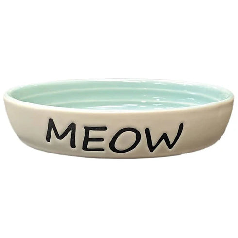 Spot Meow Cat Feeding/Water Bowl - Green - 6"
