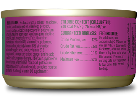 Tiki Cat Luau Pate Wet Cat Food - Seabass in Seabass Broth - 2.8oz Can