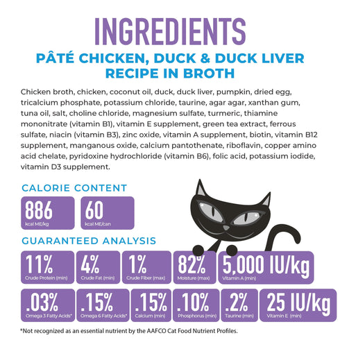 Tiki Cat Silver Pate Wet Cat Food - Chicken, Duck, & Duck Liver - 2.4oz Can