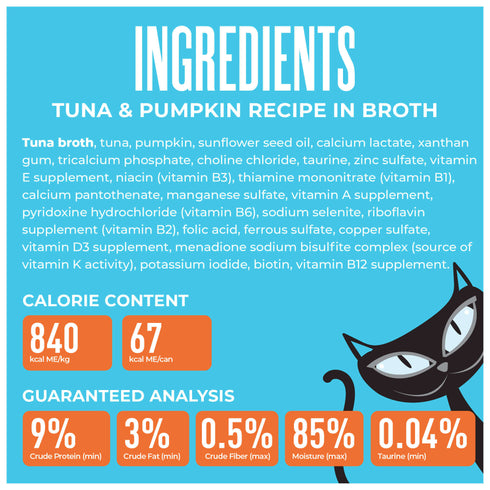 Tiki Cat Friends Minced Wet Cat Food - Tuna & Pumpkin - 2.8oz Can