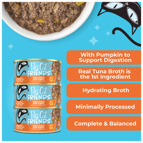 Tiki Cat Friends Minced Wet Cat Food - Tuna & Pumpkin - 2.8oz Can