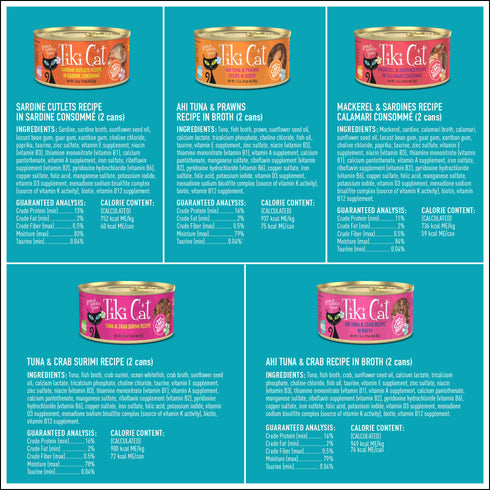 Tiki Cat Mega Pack Wet Cat Food - Seafood Selects - 24 2.8oz Cans