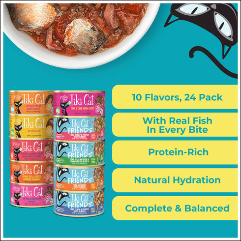 Tiki Cat Mega Pack Wet Cat Food - Seafood Selects - 24 2.8oz Cans