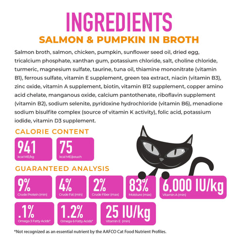 Tiki Cat Silver Mousse Wet Cat Food - Salmon & Pumpkin in Broth - 2.8oz Pouch