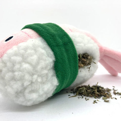 Meowijuana Get Wrapped Shrimp Sushi Roll Cat Nip Toy - Refillable