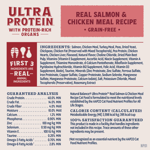 Natural Balance Ultra Protein Dry Cat Food - Salmon & Chicken Meal - 3lb Bag