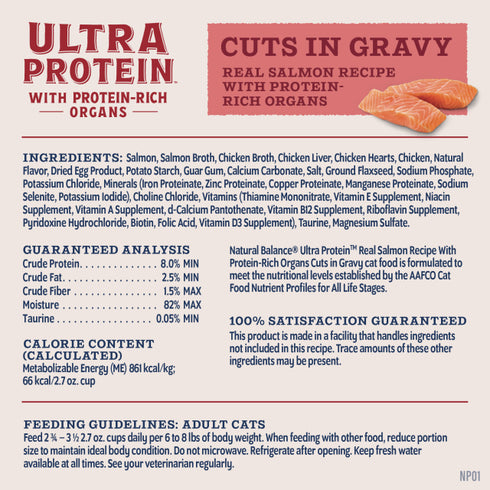 Natural Balance Ultra Protein Wet Cat Food - Salmon & Organ with Gravy - 2.8oz