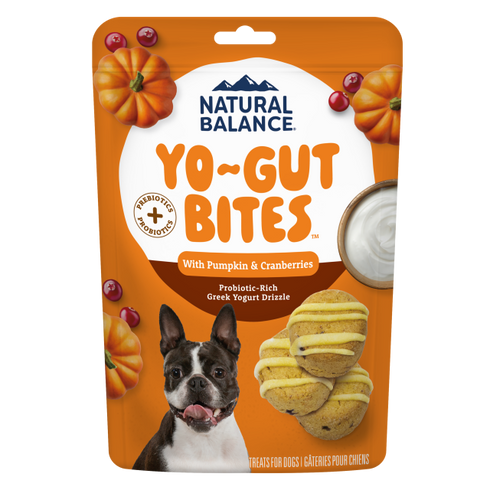 Natural Balance Treat Yo-Gut Bites Dog Treats - Pumpkin & Cranberry - 10oz Pouch