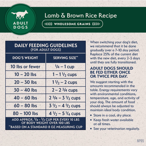 Natural Balance Limited Ingredient Dry Dog Food - Lamb & Brown Rice - 12lb Bag